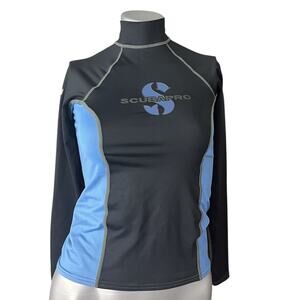 ScubaPro T-Flex Long Sleeve Rashguard Women Blue Black Medium Long Sleeve